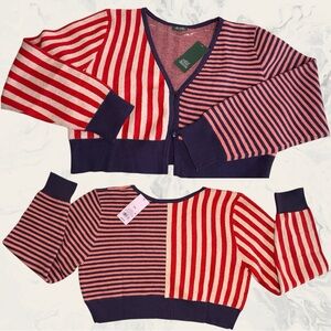 🔥Host Pick🔥 Wild Fable Cropped Sweater Cardigan - Multi Striped Pattern NWT